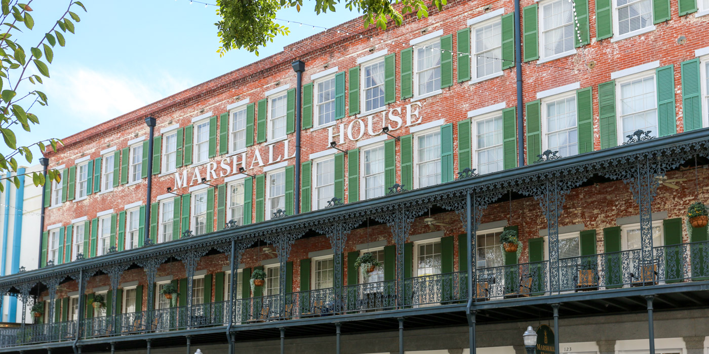 Outside The Marshall House hotel