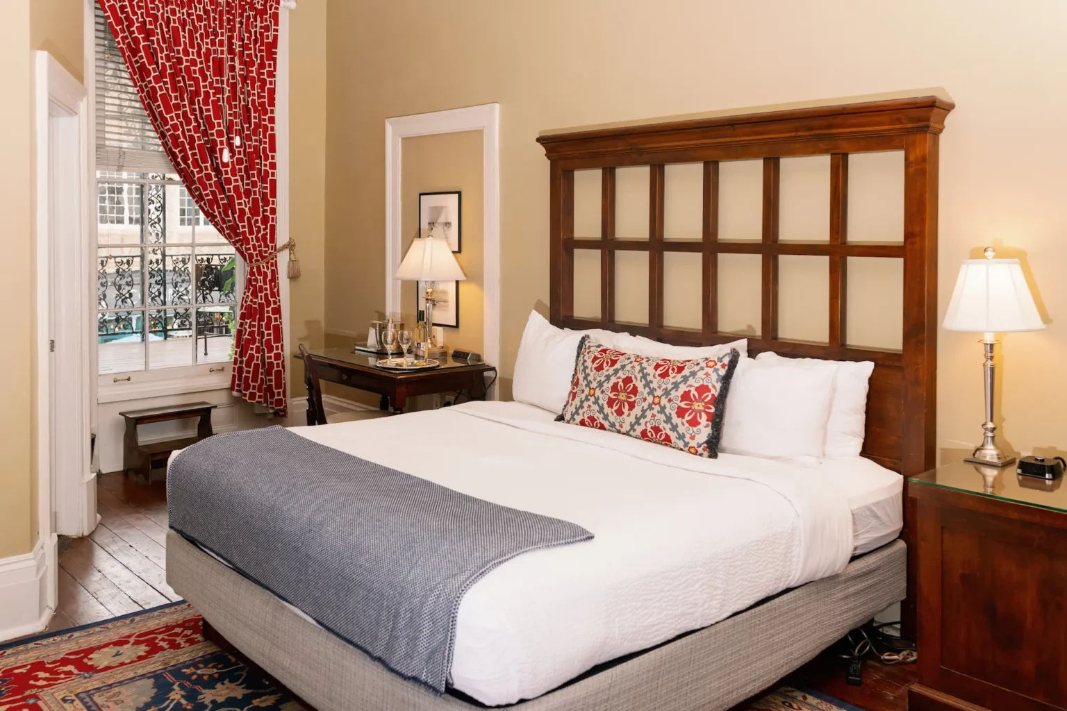a Balcony King room at the Marshall House hotel