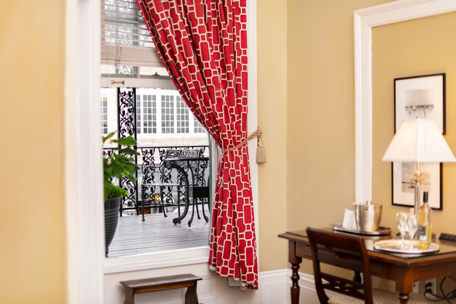 a Balcony King room at the Marshall House hotel