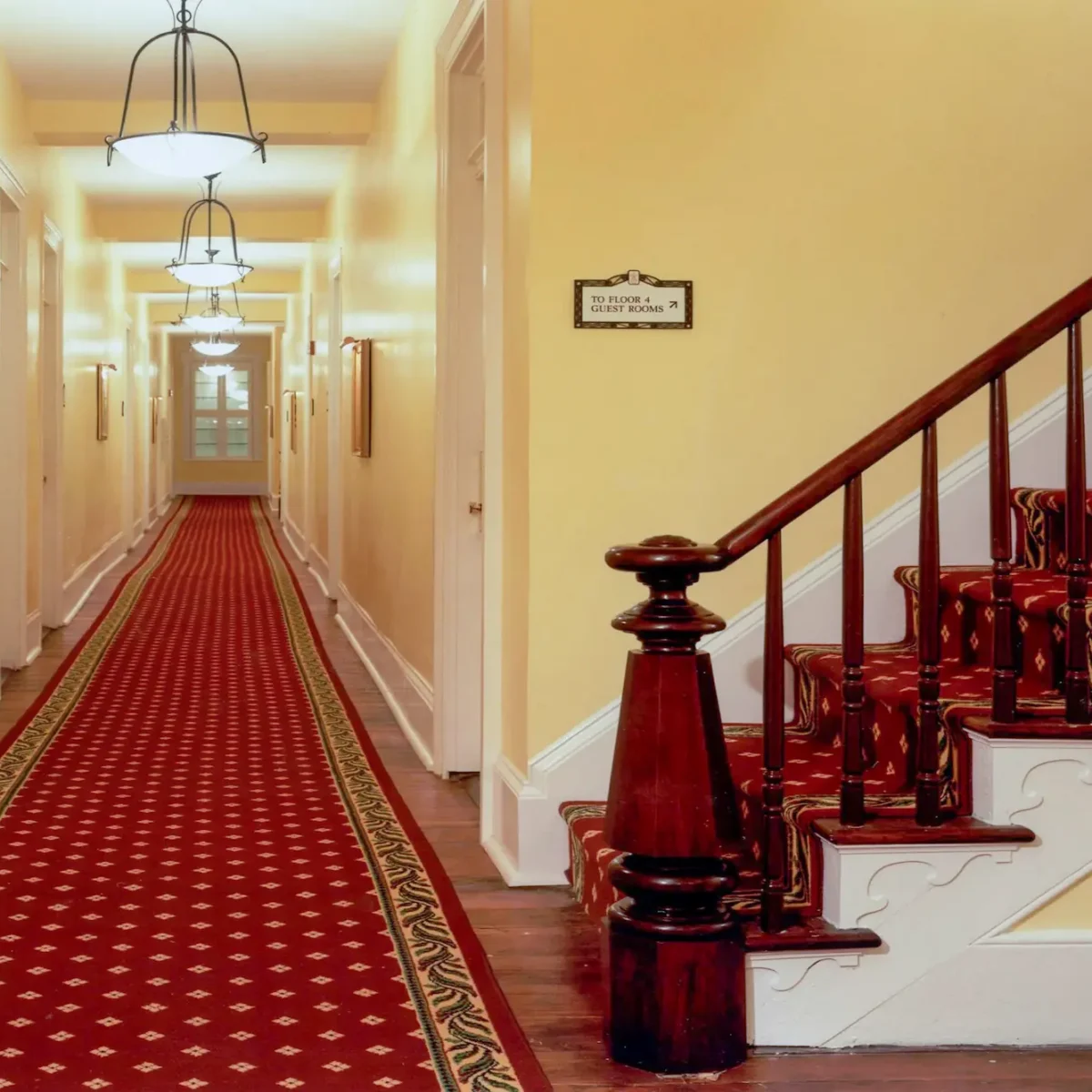 a hall in the Marshall House in Savannah Georgia